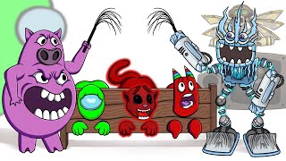 Love, Death and...Wubbox Dentist: Mini Crewmate Kills All | My Singing Monsters and Banban Animation
