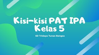 Kisi-Kisi PAT IPA Kelas 5 Semester 2