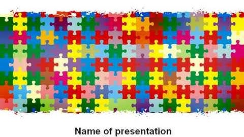 Colorful Puzzle Canvas PowerPoint Template by PoweredTemplate.com