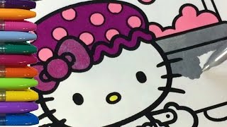 Hello Kitty Coloring Pages Bath Time!! In Reverse!