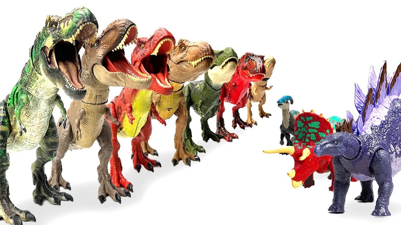 GINORMOUS Lineup Of ALL Jurassic T-Rex Figures | Real Feel T-Rex, Super Colossal T-Rex & More!