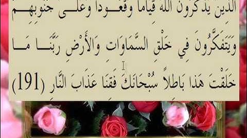 القران الكريم سورة آل عمران الأية 191