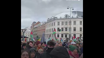 مسيرة حاشدة بالعاصمة الدنماركية كوبنهاغن دعماً لفلسطين وأهالي غزة ضد العدوان الإسرائيلي
