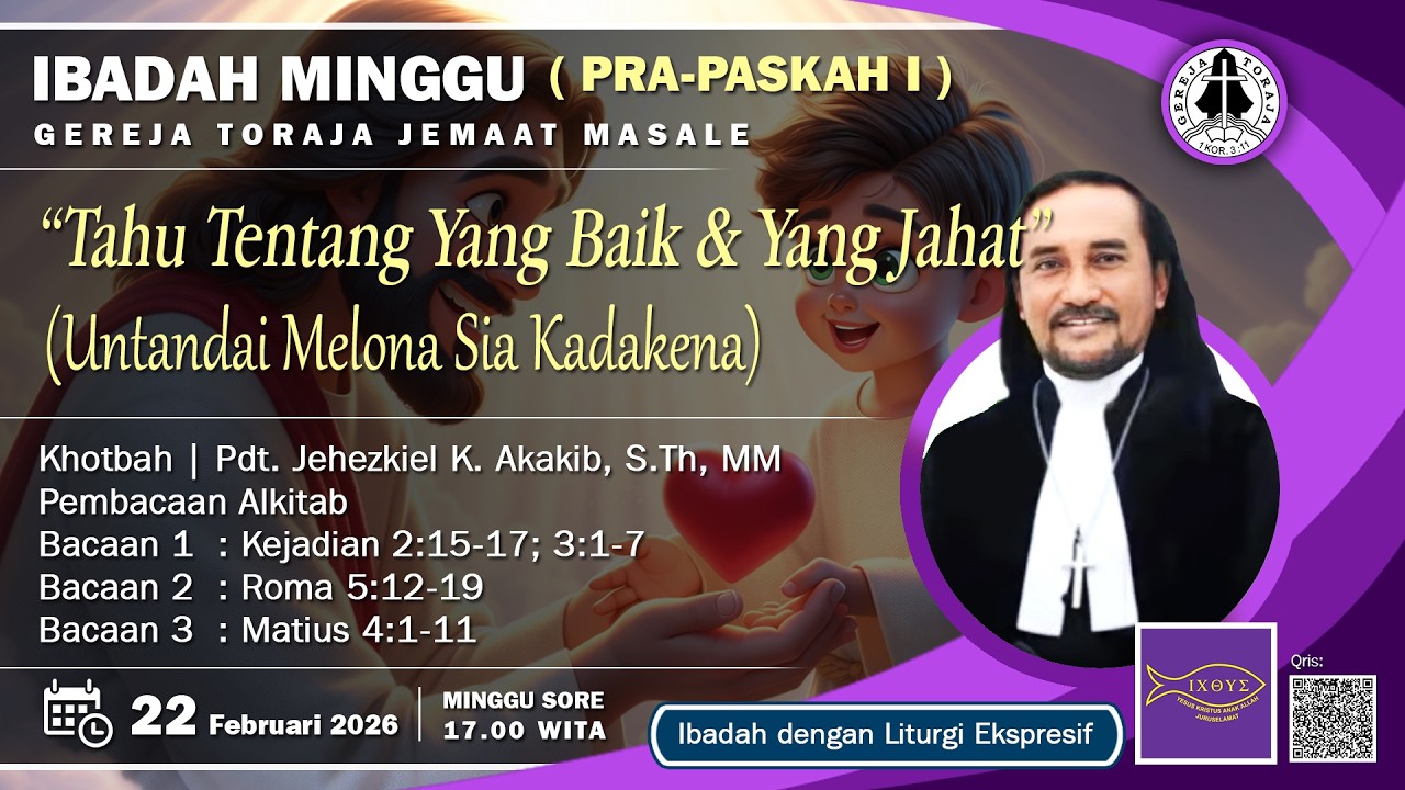 🔴 Ibadah Minggu | Gereja Toraja Jemaat Masale | Minggu, 22 Februari 2026 | 17.00 WITA