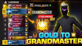 GOLD TO GRANDMASTER 🔥🔴 ADIALIVE1 LIVE || #ff #freefire #fflive #freefirebrasil #adialive1