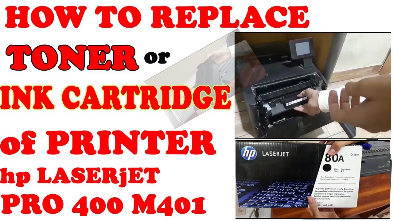 How to replace ink cartridge of printer hp laserjet pro m401dn | to replace toner printer - YouTube