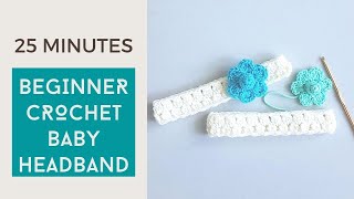 Super Quick and Easy Beginner Crochet Baby Headband