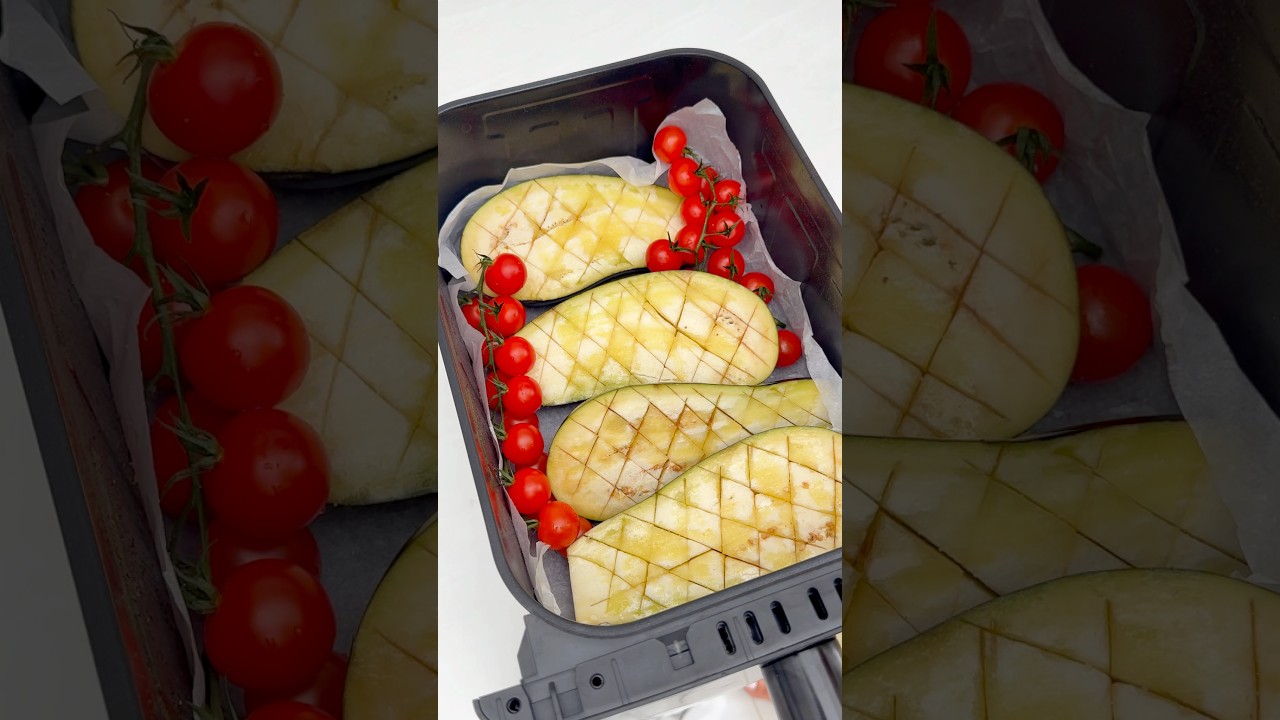 Баклажаны в аэрогрили🍆 Сохраняйте рецепт 🤤🔥 раскрой описание 👇