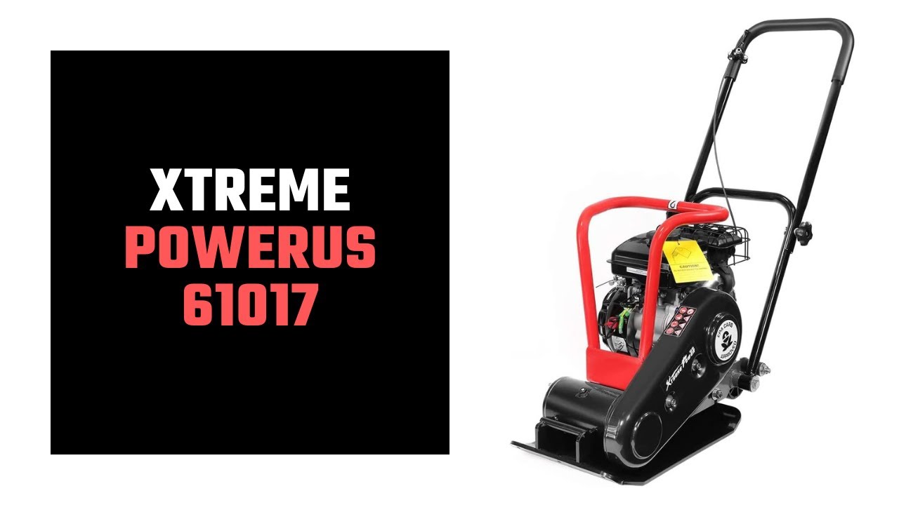 XtremepowerUS 61017 Walk Behind Plate Compactor w/Wheel Gas 2.5hp 79cc 1920lbs Force Construction