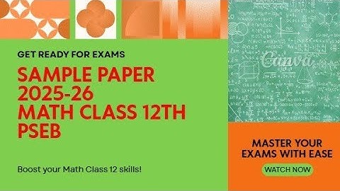 Class 12 PSEB Math Sample Paper 2026 | Punjab School Education Board | Board Exam 2026