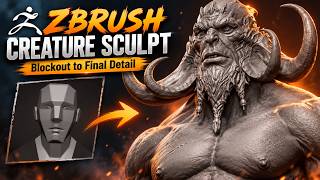 ZBrush Creature Sculpting | Blockout to Final Detail