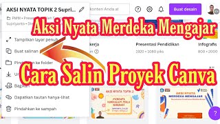 Canva PPT Template Aksi Nyata Kurikulum Merdeka - Cara Salin Proyek dan Share Link