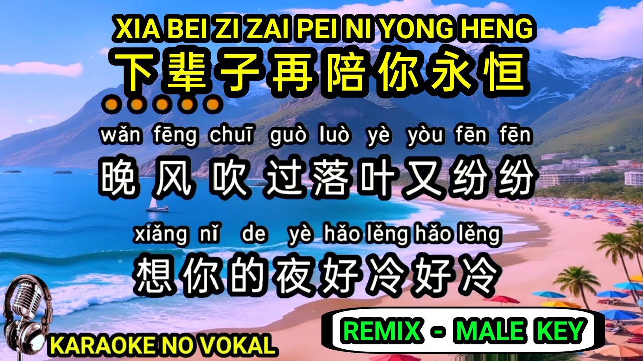 Xia bei zi zai pei ni yong heng 下辈子再陪你永恒 - Male - karaoke no vokal ( REMIX ) ( pinyin + 中文 )