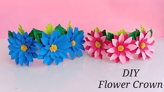 DIY Handmade paper flower Crown / Flower Headband / How to make flower crown