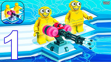 Sea Battle Raft - Gameplay Part 1 Stickman Raft Survival War Army Commander (iOS, Android)