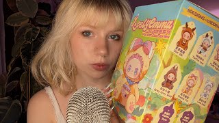 ASMR blindbox unboxing 🍓🎀🧸 (tapping, tracing, whispers)