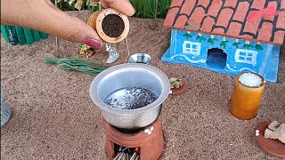 Tiny Tea | Orika Green Cardamom Whole Desi Milk Tea Recipe | Deepu Tiny Food | #tea #tinyfood #video