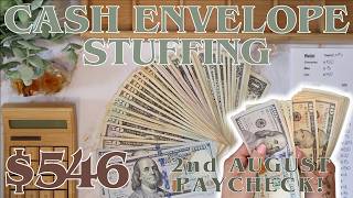 $546 Cash Envelope Stuffing | Zero Based Budget By Paycheck | Aug Paycheck #2 | 27 Year Old Budgets
