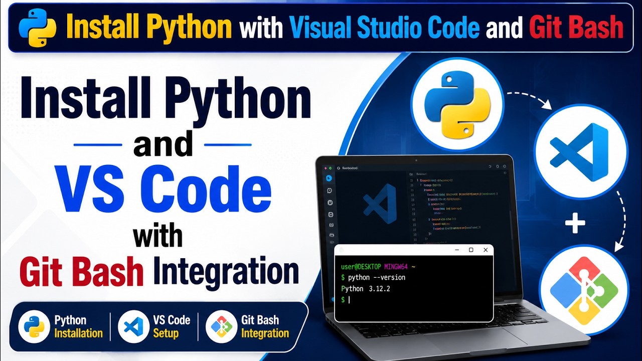 Install Python with visual studio code and Git Bash | Python Setup | VS ...