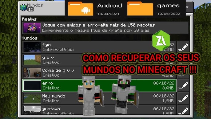 Como Recuperar Mundo no Minecraft? [Resolvido!]