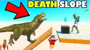 FALLING SPIKE SLIDE vs EVERY ANIMAL CHALLENGE SHINCHAN and CHOP in ANIMAL REVOLT BATTLE SIMULATOR