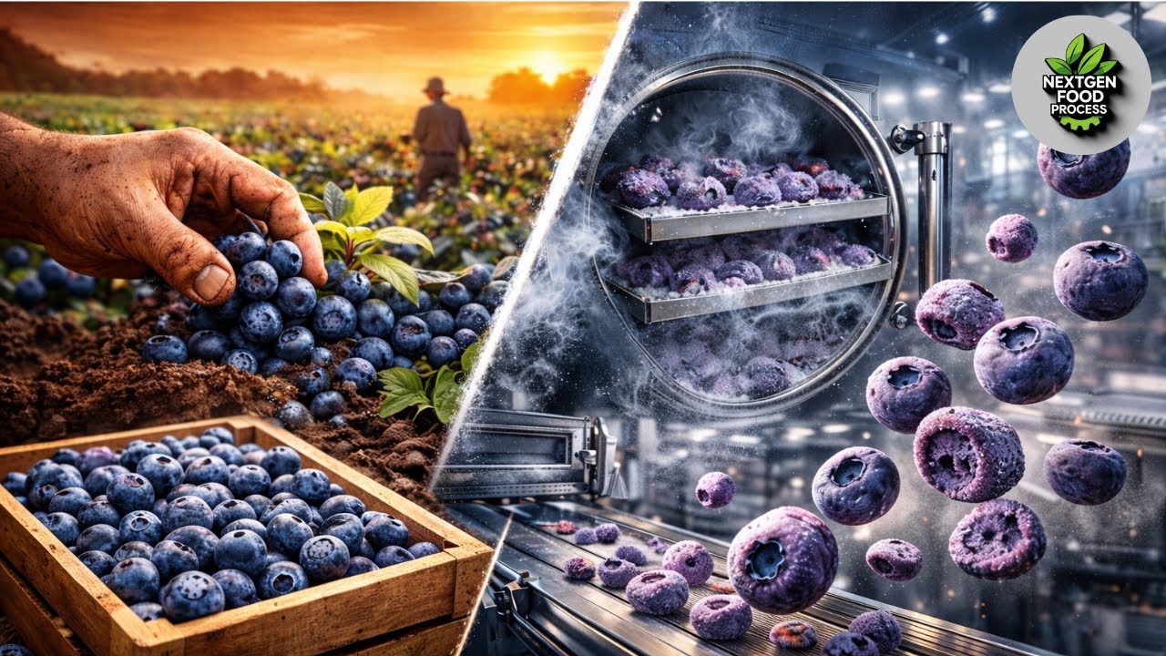 Inside the Blueberry Factory | Fresh Berries Turned Into Freeze-Dried ...