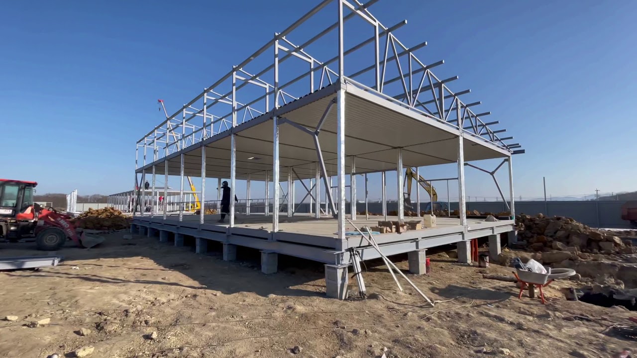 Монтаж модульного здания - YouTube