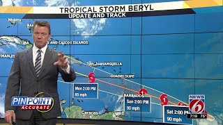 Hurricane Beryl moving toward Lesser Antilles