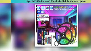 Discount LED Lights Bluetooth 5050 SMD USB LED Strip Alexa APP Control WIFI RGB Adhesive Luces Led•