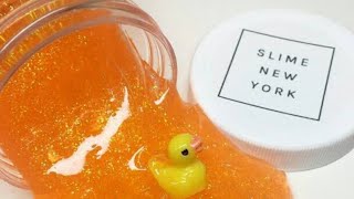 my new kawaii🍊 slime unboxing glitters mixing orange slime so strechy🍃and so soft 😘