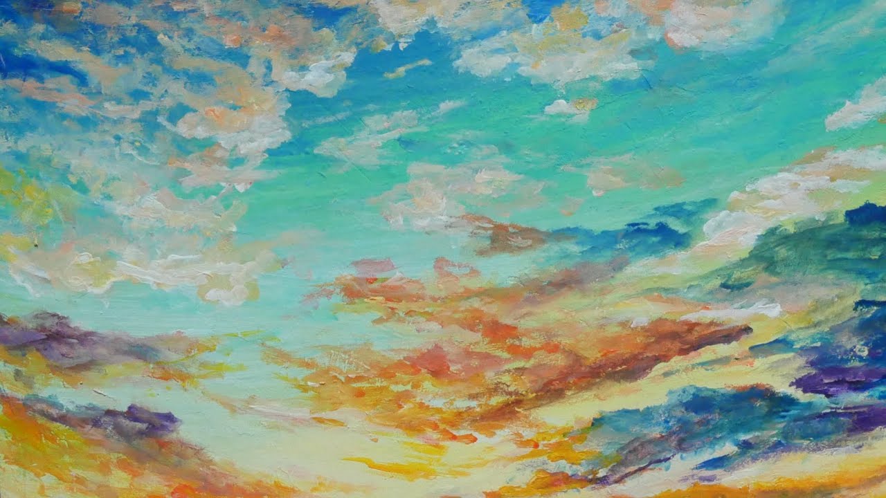 油絵】【朝焼けの空】#油絵 #手書き #アート #絵画 #絵 #油彩画