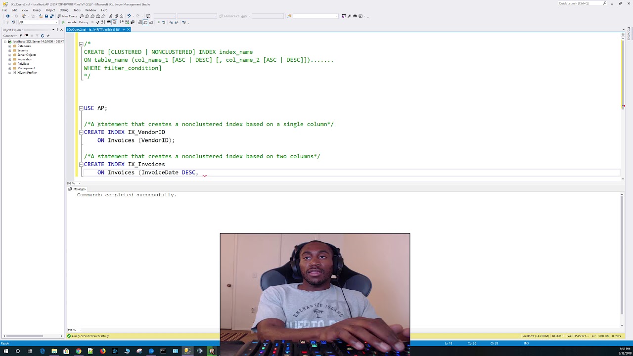 SQL Server Tutorials 31: How to Create an Index - YouTube
