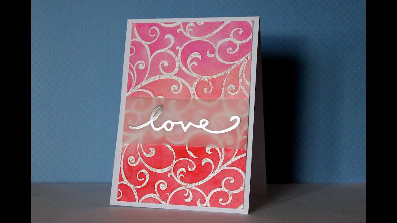 Emboss Resist Watercolour Card - YouTube