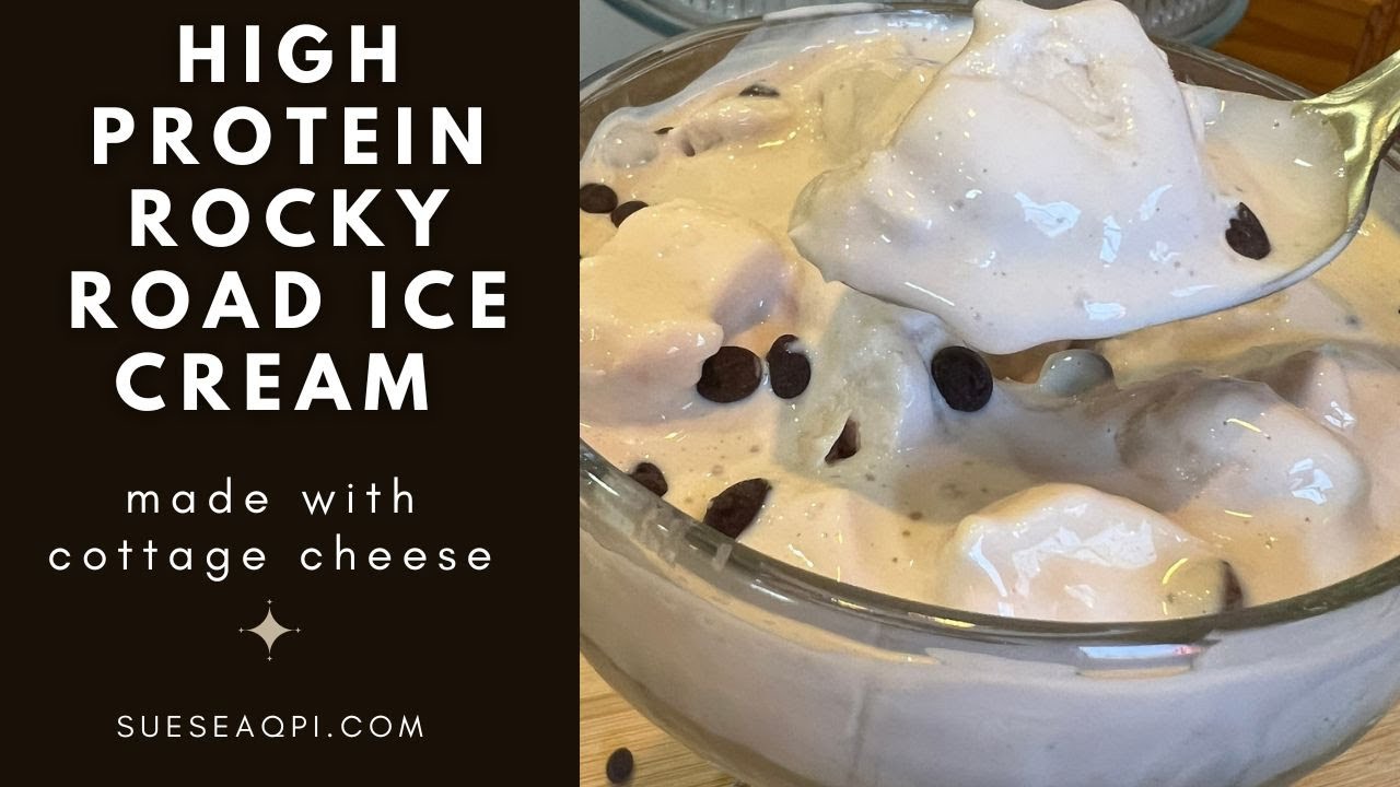 How to Make Homemade Low Carb Keto Ice Cream with Cottage Cheese Rocky Road Flavor in under 10