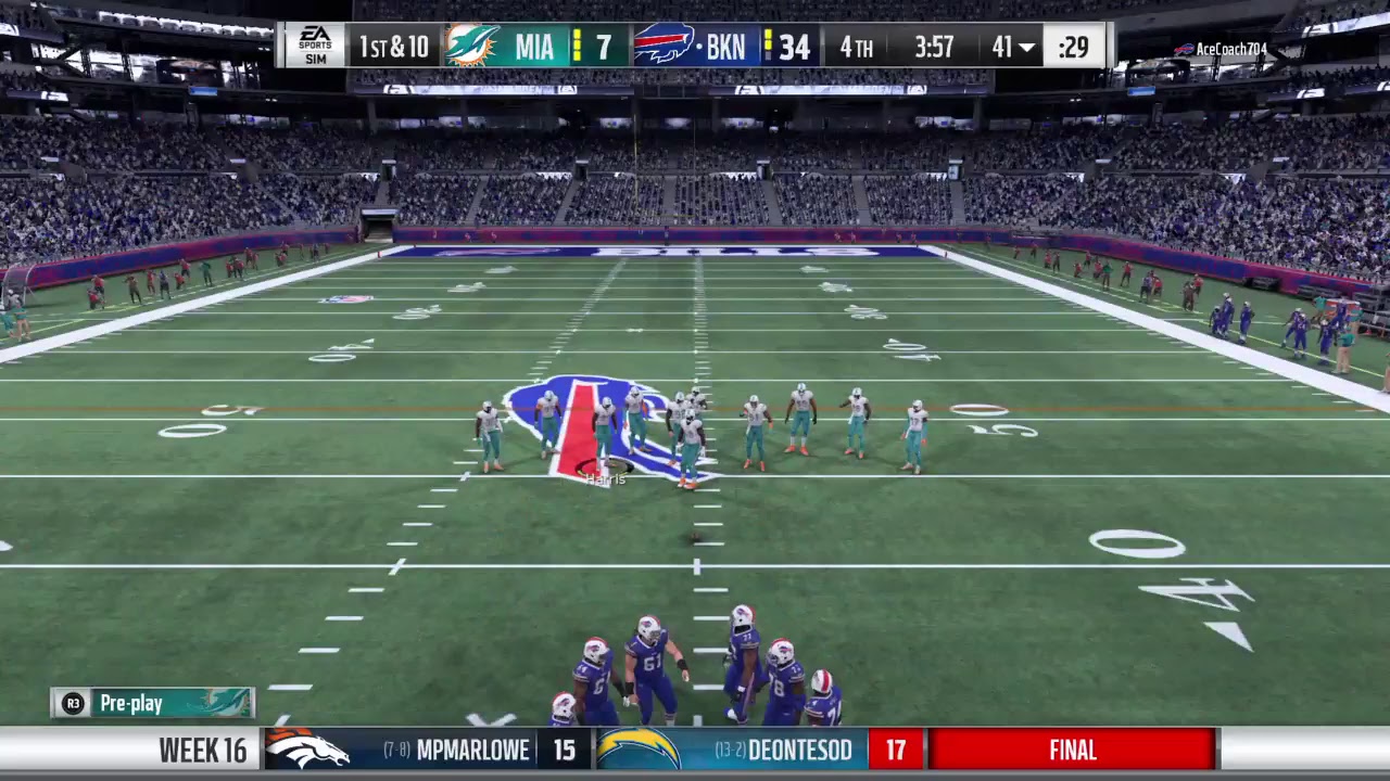 Madden 18 PEL S4 Wk 16 Versus AceCoach704