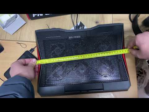 Підставка для ноутбука охолоджувальна з кулером XTRIKE ME FN-811 з регулюванням кута нахилу, чорний, видео 1