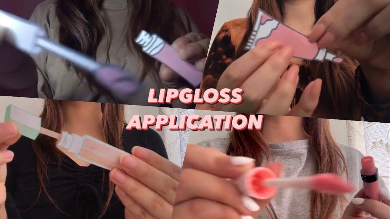 asmr lipgloss and lipstick application compilation 