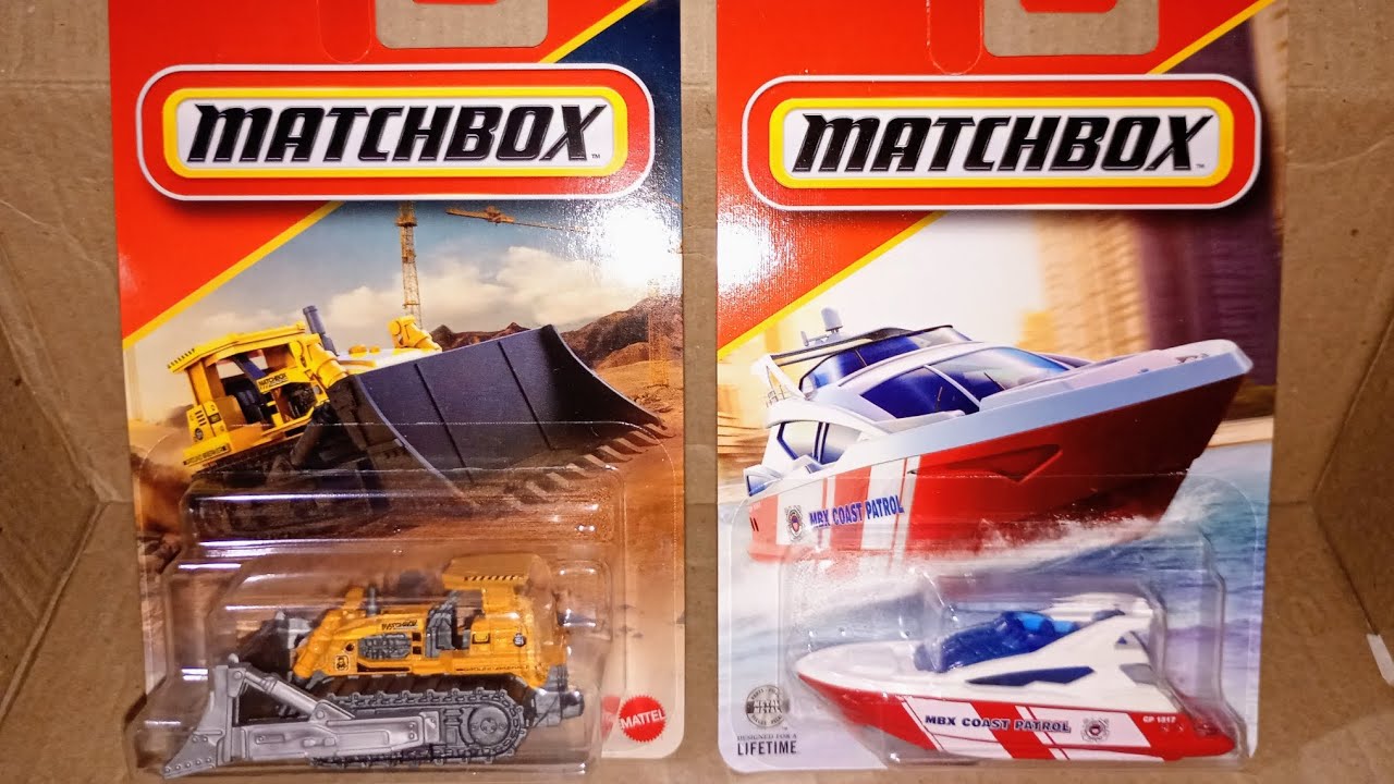Video (1882). Miniaturas Matchbox Novos/Tratorzinho Esteira/Lancha Patrol 2025. 👍😁