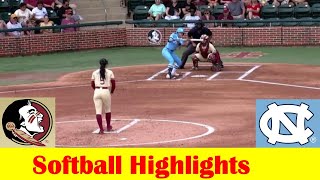 North Carolina vs #16 Florida State Softball Game 3 Highlights, April 28 2024