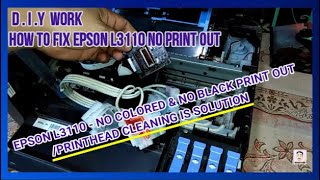 EPSON L3110 NO COLORED AND NO BLACK PRINTOUT / Printhead  Cleaning is Solution