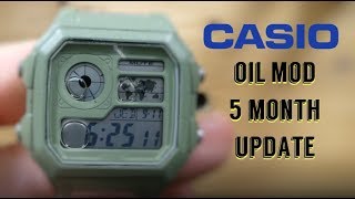 Casio World Time OIL Filled Case Modification 5 Month Update