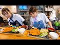 皿から溢れる揚げたてカツ！家族経営で店をぶん回す肉屋直営デカ盛り食堂に密着。
