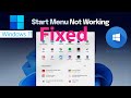 start button fix windows 11 & 10