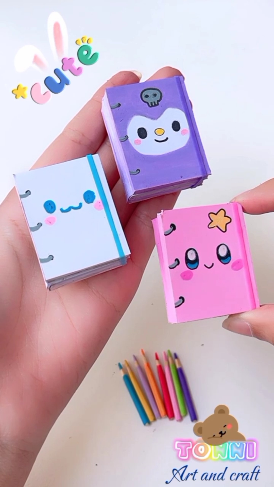 mini notebook idea ? easy to make (miniature craft) #shorts #tonniartandcraft #craft #art #love #diy