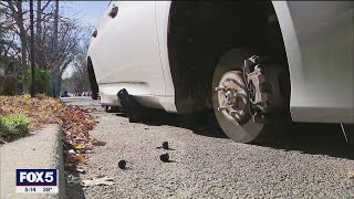 Thieves stealing tires, wheels, airbags and other parts off cars in Queens