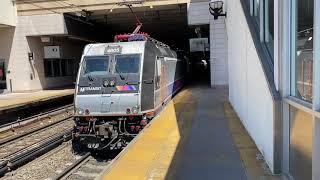 NJ Transit Train Arrives and Departs Secaucus Junction