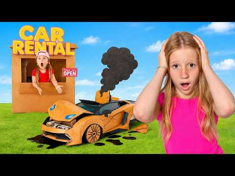 Nastya and Friends Build Fun Cars from Cardboard
