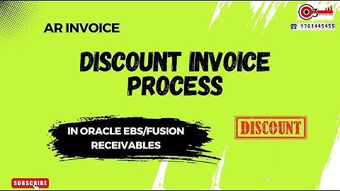 AR Invoice-Discount Invoice Process in Oracle EBs/Fusion Receivables #o3technologies
