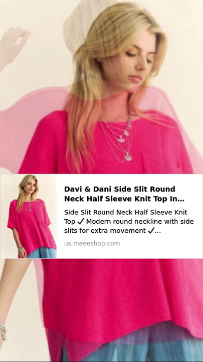 Side Slit Pink Knit Top