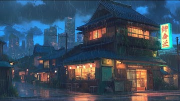 Midnight Therapy of Rain 🌧️🎵 Vintage Lofi Hip Hop Music and Study Mix